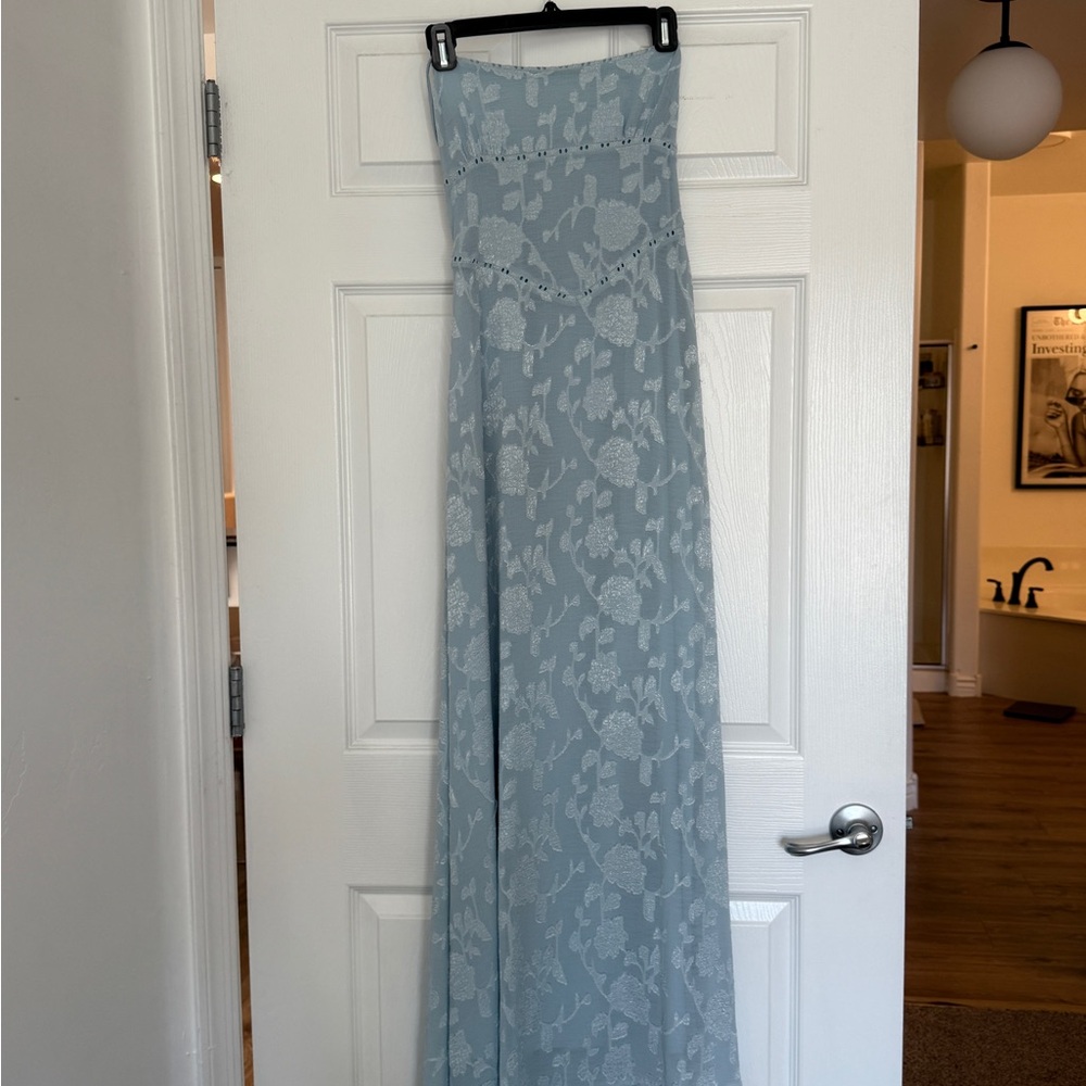 Worn Once. Princess Polly Light Blue Full Length Dress